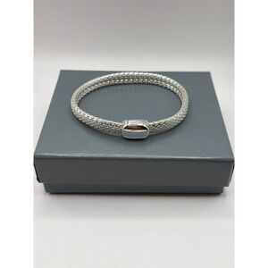 Vintage MONET Silver Tone with Magnetic Claps Closure Mesh Bracelet